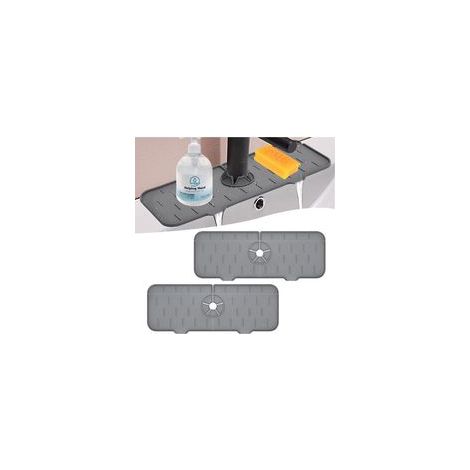 Tapis de robinet en silicone - 2 pièces - Protection anti-éclaboussures - Résistant à l'usure - Réutilisable