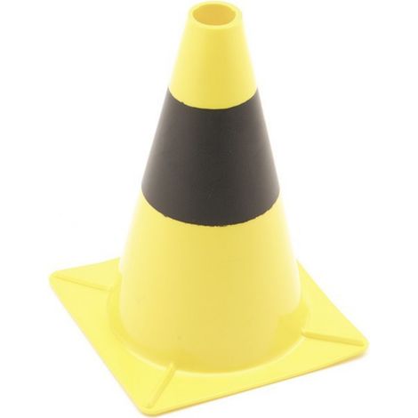 Perel Leitkegel, Warnkegel, Pylonen Kinder outdoor, Hütchen Sport zum Markieren, Absichern oder Absperren von Zonen, nur für den Freizeitgebrauch, schwarz/gelb, 30 cm