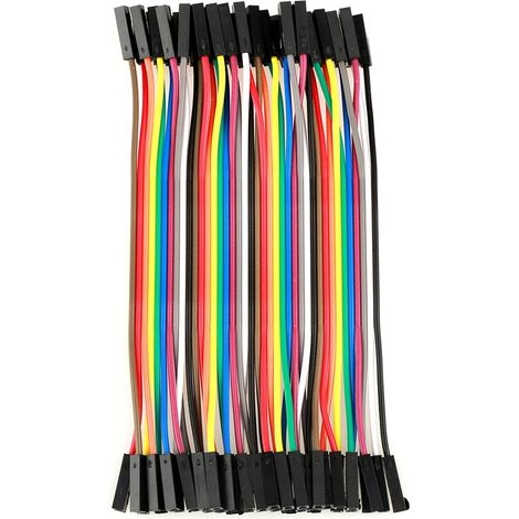 40-Pin, 11.5cm F-to-F Connector Wire Set – Color-Coded Ribbon Cable for Breadboard Connections Reliable Pre-Ripped Pins for DIY Projects Design (1/5)