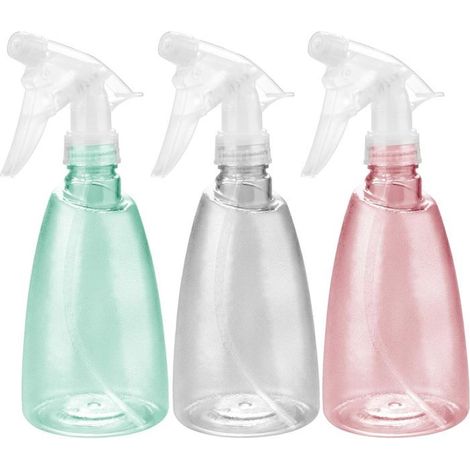 Lot de 3 flacons pulvérisateurs d\'eau vides en plastique de 500 ml avec modes de brume fine et d\'injection (1/4)