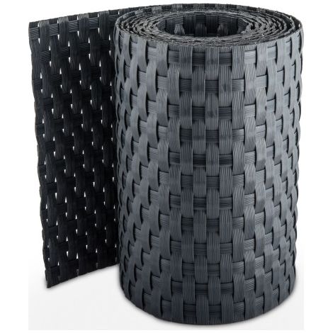 Striscia occultante RATTAN sintetico per schermatura recinzioni h 19 cm x 2.02 m ANTRACITE (1/4)
