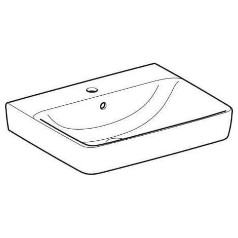 Geberit Renova Plan, Aufsatz-Waschtisch , 60x48 cm, 1 Hahnloch, (1/5)