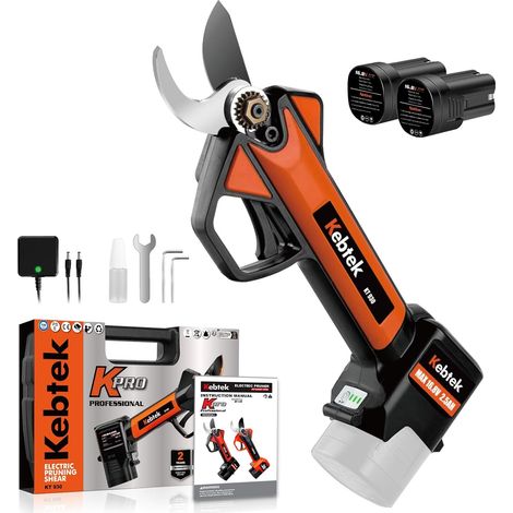 30MM Lightweight Cordless Electric Pruner on Battery 2 2.5Ah 16.8 V Electric Cutting Shears 1.2 Inch Cut, Battery Powered Autonomy High Efficient Cuts (1/5)