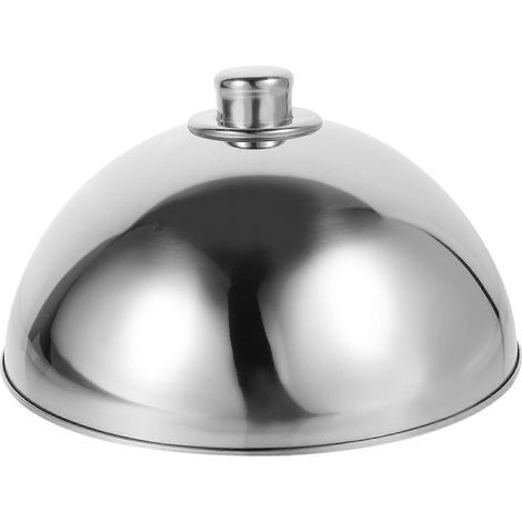 Couvercle alimentaire en acier inoxydable, couvercle anti-poussière, dôme pour la maison, le restaurant et l'hôtel (25 cm, perle argentée)-25.50X25.50X15.00CM-Silver (1/4)