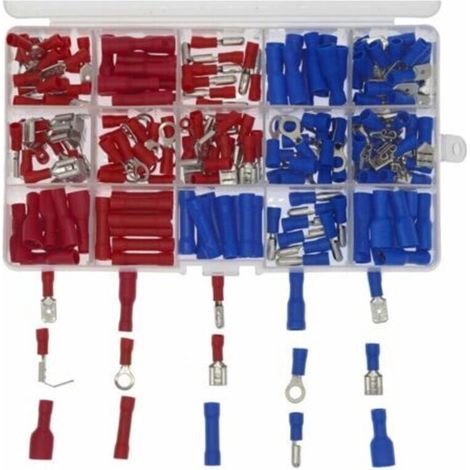 200 conectores eléctricos, conectores de terminales de crimpado para cables metálicos aislados.
