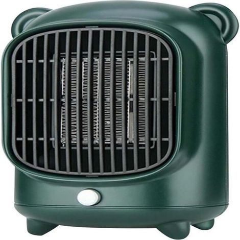 Petit Radiateur Soufflant Silencieux Ceramique, Radiateur Soufflant à économie d'énergie, Radiateur Electrique Mobile Bass Consommation, 500w Mini Chauffage Soufflant Salle De Bain Bureau (Vert) (1/5)