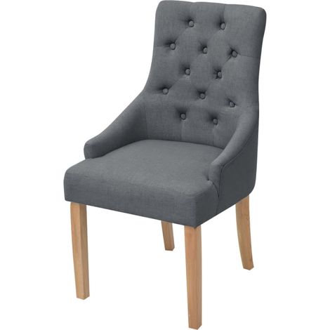 Maison Exclusive - Sillas de comedor 2 unidades tela gris oscuro