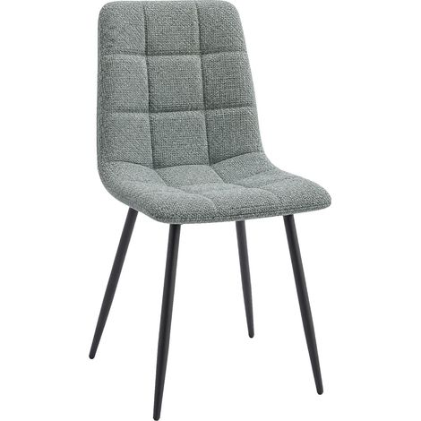 Home Heavenly® - Pack 4 sillas comedor tapizadas ASTRID, diseño moderno con patas metálicas, 88x43x54 cm.  Color: Verde menta (1/5)