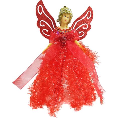 Angel De Noël - En Plastique - 22 X 13 Cm - Décoration Pour Arbre De Noël Et Intérieur - 1 Pièce (1/2)