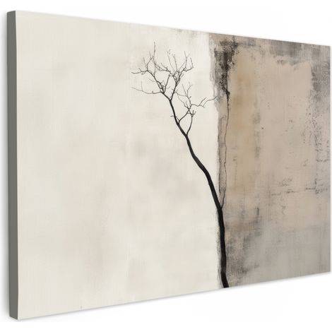 CUADRO EN LIENZO Wabi sabi - Planta - Beige Cuadros Lienzo 90x60 cm