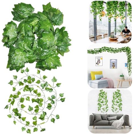 Lierre artificiel Vrilles synthétiques Taille queue (220 cm Vert) (1/5)