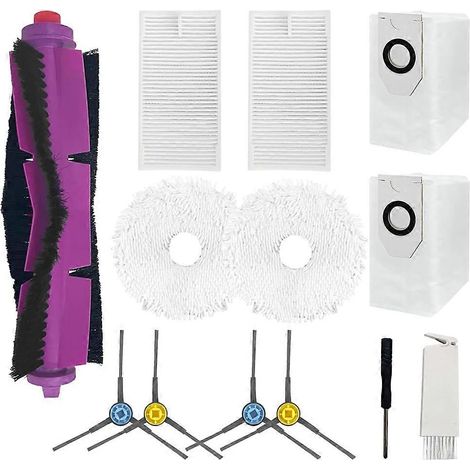 Accessoires de rechange pour balais J12 Ultra et V12 : brosse latérale principale, filtre HEPA, lingette, sac à poussière