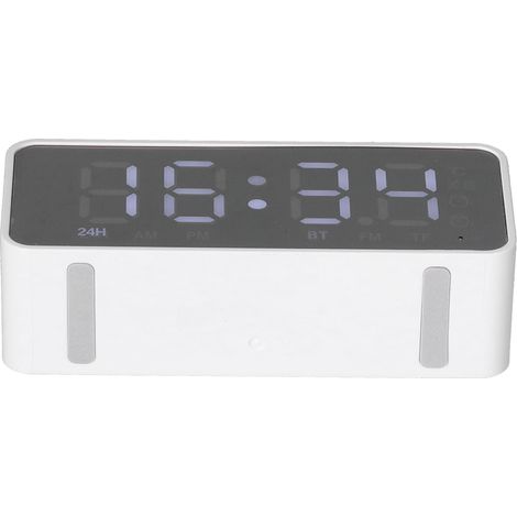 G50 Bluetooth Multifunktionswecker mit Lautsprecher, kabellosem 5.0 MP3-Player und integriertem Ladegerät für den Schreibtisch (Weiß) (1/5)