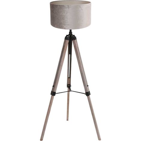 Mexlite - stehlampe - Triek - schwarz - holz veloursstoff - Ø