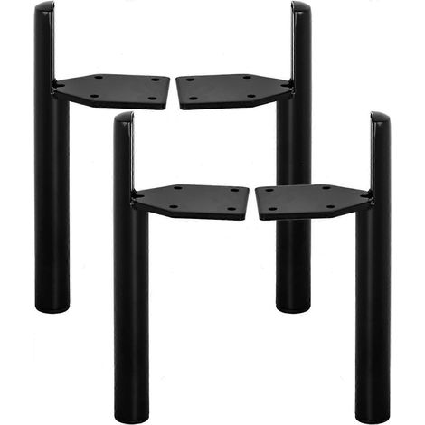 Verstellbare Schrankfüße, 13 cm (5 Zoll), Metall, 4er-Pack, Mid-Century-Modern, seitlich montiert, konisch zulaufend, Ersatzfüße für Heimwerkerprojekte, S-5in 13cm-Schwarz