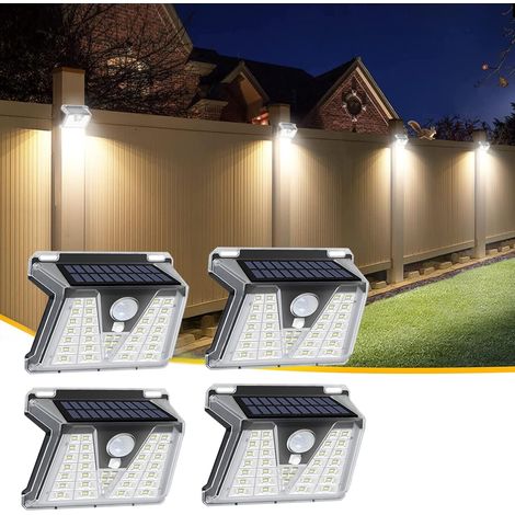 Lampe Solaire Extérieur Lumiere Exterieur 33LED avec Détecteur de Mouvement Éclairage mural IP65 Etanche Eclairage Lot de 4 (1/5)