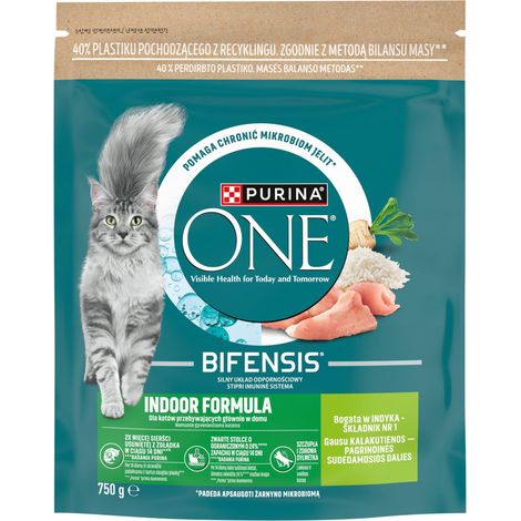 Purina One Bifensis Indoor Formula Alimento per Gatti con Tacchino 750 g 1 pz. (1/2)