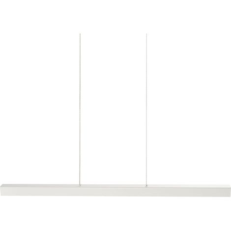 Lampada a sospensione moderna con luce LED integrata Base in ferro con paralume in alluminio e telecomando Bianco Arenas