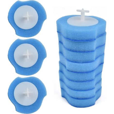 24 Tête de Recharge en Eponge Brosse de Toilette à Usage Unique, Brosses WC à Usage Unique Brosses Toilettes Jetable à 360 Degrés (1/5)