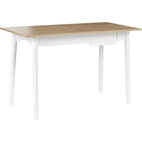 Scrivania da ufficio con cassetti in legno 120x60 cm marrone chiaro e bianco Vitrion