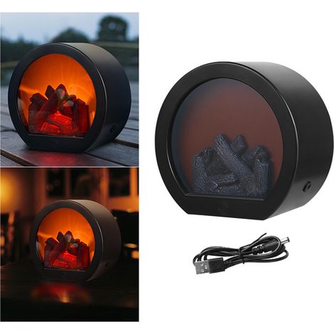 Lanterne de cheminée à lumière douce, économie d'énergie, rechargeable par USB, lampe de cheminée LED à effet flamme, décoration artisanale (1/5)