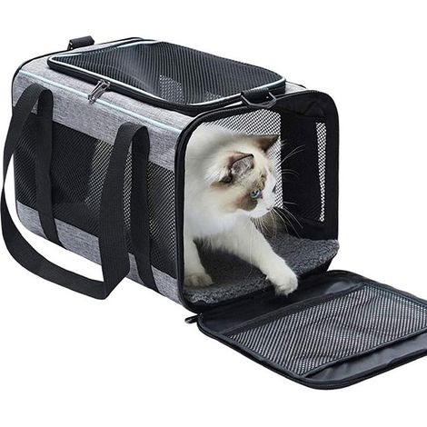 APEX 17.5x11x11 Inches Cat, Dog Carrier for Pets Up to 13 Lbs, Soft-Sided Cat Bag Animal Carriers Travel Puppy Carry As a Toy of Fabric Pet Home (1/5)
