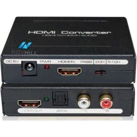 HDMI Extractor Convertidor de Audio HDMI a HDMI + SPDIFv + RCA L/R TV DVD Negro (1/2)