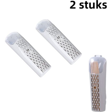 Ensemble de 2 pièces - Cage à baguettes anti-poussière avec couvercle - Fixation murale - Plastique - Convient pour l'égouttoir de cuisine - Boîte de rangement pour couverts (cuillère et fourchette) - (1/5)