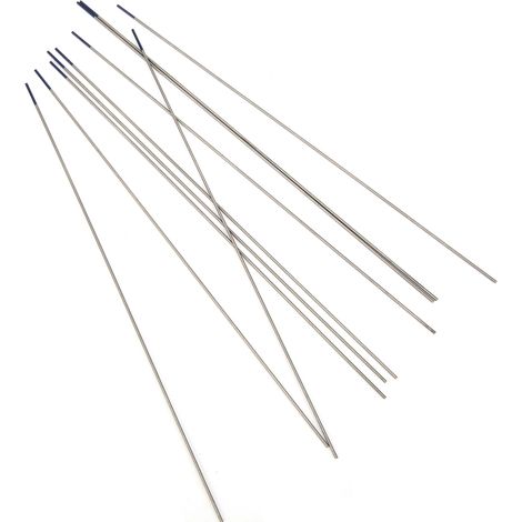10 aiguilles à arc en électrode de tungstène-yttrium, adaptées au soudage de l'aluminium fin, bleues 1 mm WY20