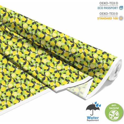 TISSUS DÉCORATIFS D'EXTÉRIEUR OXFORD - Motif citrons en fleurs (1/5)