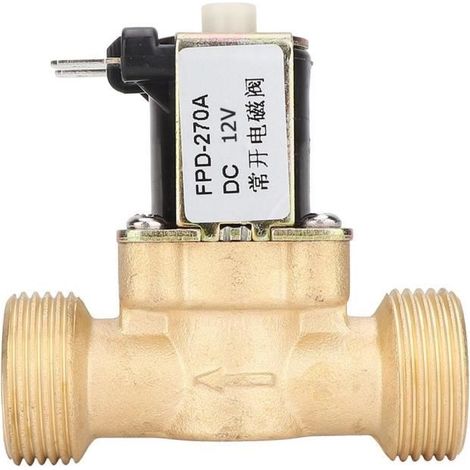 VGEBY électrovanne normalement ouverte G3 / 4 \'Commutateur d\'entrée d\'eau à électrovanne en laiton normalement ouvert (DC12V) (1/4)