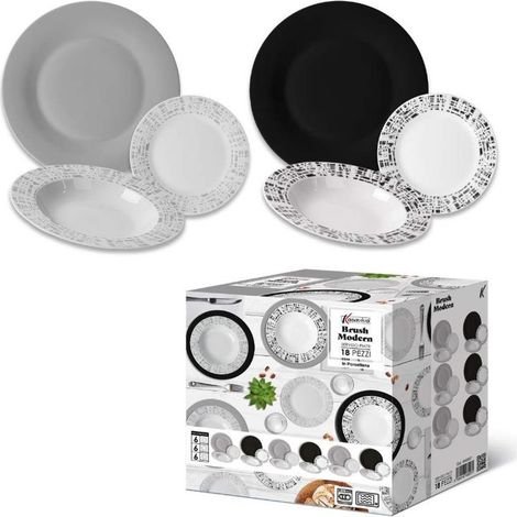 Servizio di Piatti da Tavola in Ceramica Brush Modern 18 Pezzi (1/3)