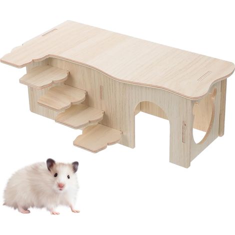 Wooden House for Hamster, Chinchilla, Rat, Gerbils and Mice (27 x 15 x 10.5 cm) (1/5)