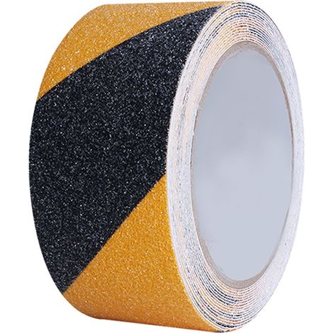 Anti-Rutsch-Klebeband, 5 cm × 5 m, rutschfest, bessere Haftung, Reibung, abrasiver Klebstoff für Treppen, Sicherheit, Gehen, Innenbereich – Schwarz und Gelb