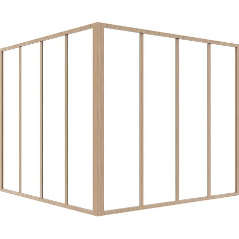 Vetrata angolare in Alluminio termolaccato L120 x L120 x H105 Naturale chiaro stile Atelier - BAYVIEW (1/5)