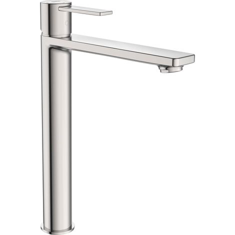Grifo para lavabo con caño alto y cold start TARGA - ROCA Acabado: Acero