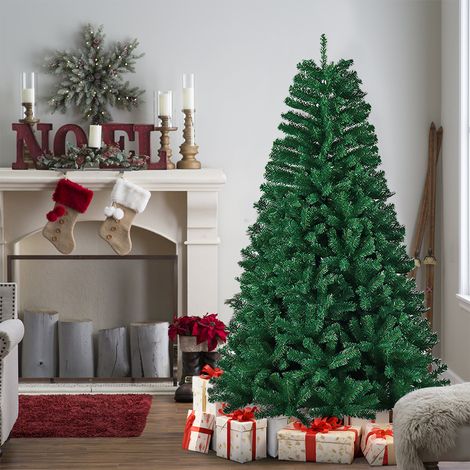 Sapin de Noël Artificiel 180CM, 800 Branches, Matériel PVC Arbre de Noël, avec Socle en Métal, Décoration de Noël réutilisable (1/5)