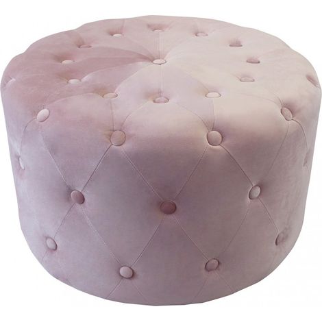 Pouf Rotondo In Velluto Rosa (1/3)