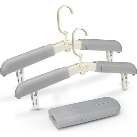 Lot de 2 cintres pliables, étendoirs à linge pliables, cintres portables, accessoires de camping et de vacances (1/5)