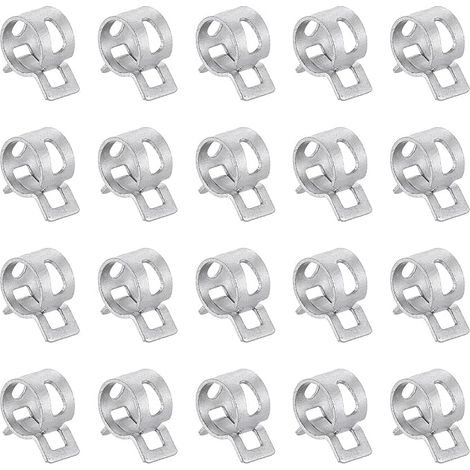 20pcs Collier À Ressort Pour Tuyau 9.5mm Collier Serrage Argent (1/5)