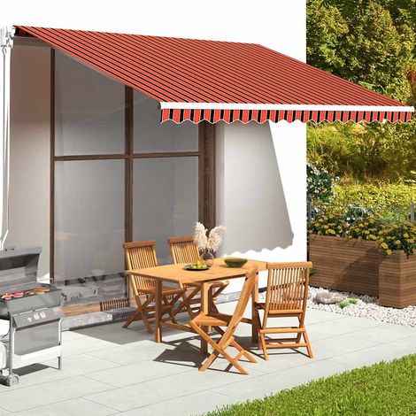 Toile de Remplacement pour Store Banne en Polyester Orange et Marron 450x350 cm - PANGIVO (1/5)