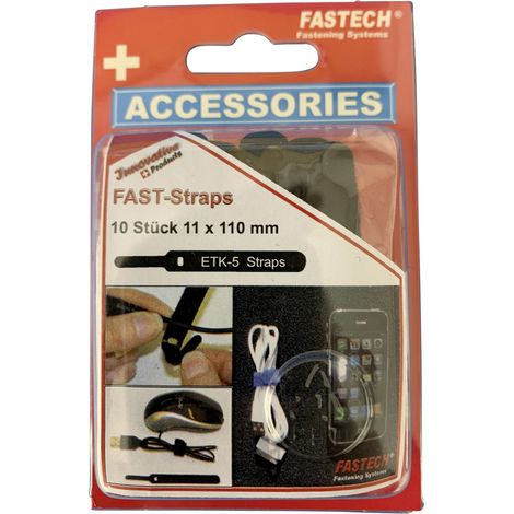 FASTECH® 800-330C  Klettkabelbinder zum Bündeln Haft- und Flauschteil (L x B) 110 mm x 11 mm Schwarz