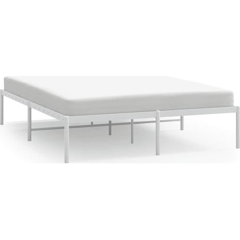 Maison Exclusive - Bettgestell Metall Weiß 150x200 cm