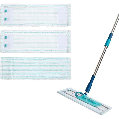 Ersatz-Wischmopptücher, kompatibel mit Leifheit Profi XL Micro Duo/Profi XL Cotton Plus, Mikrofaser-Baumwolle, universell für Fliesen-/Holzböden