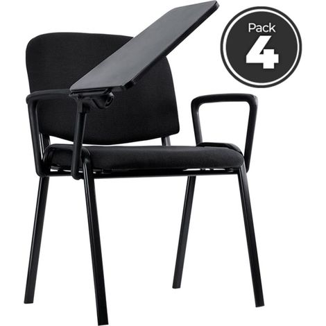 Sillas de escritorio - Pack 4 Sillas Ofis con Pala y Brazo - Negro (1/3)