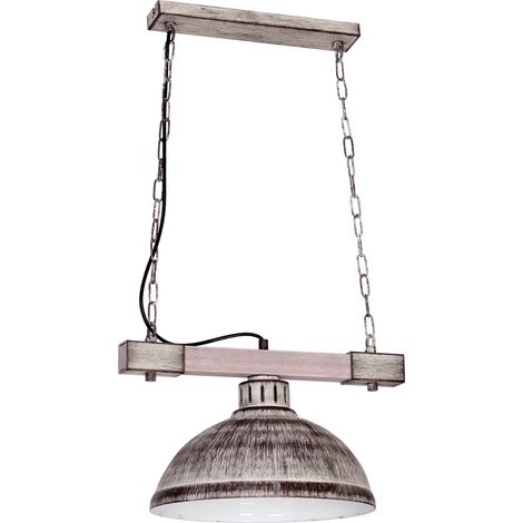 Suspension loft grise sur chaîne Hakon E27 Luminex