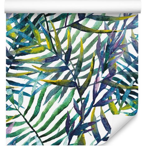 Papier peint aquarelle feuilles pour salon et chambre 50x1000 cm (1/5)