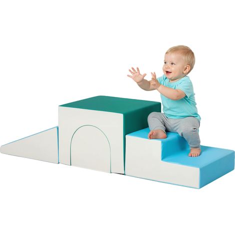 Juego de 4 Bloques de Espuma para Niños de 1-3 Años Figuras de Construcción Juguete para Aprendizaje Infantil Bloques Psicomotricidad Tapizados en PU 150x50x39 cm Multicolor (1/5)