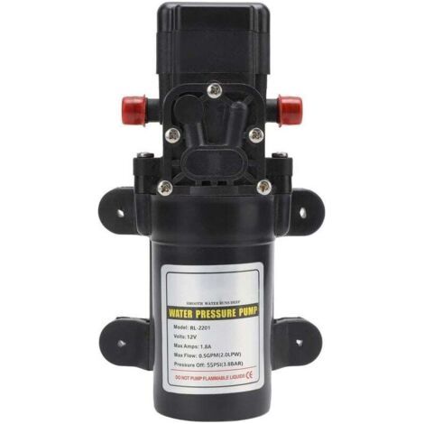 Pompe à Diaphragme à Eau Auto-amorçante, Pompe à Membrane à Pression d'eau Douce pour Camping-Car, Camping-Car, Bateau Marin, Pompe à Eau Industrielle Haute Pression à Rotation (RL 2201 12V) (1/4)