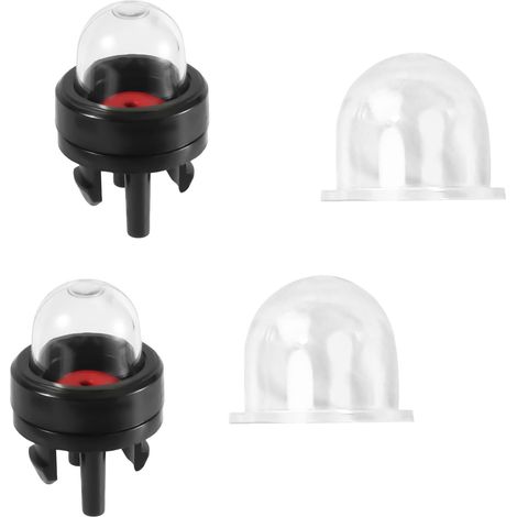 2 Pièces - Pompe À Poire - Ampoule D'Amorçage - Carburateur Encliquetage - Pour Tronçonneuse Et Débroussailleuse - Noir Rouge Transparent - 2,2x2,2x3,46cm (1/5)